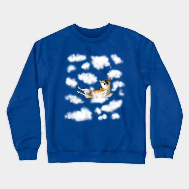 Lilly the Shiba Inu Skydiving Freefall Crewneck Sweatshirt by shibalilly